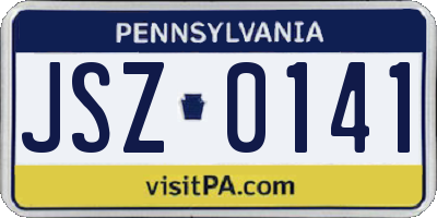 PA license plate JSZ0141