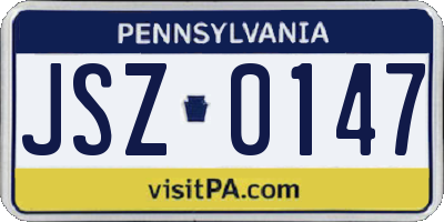 PA license plate JSZ0147