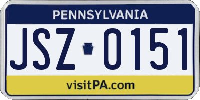 PA license plate JSZ0151