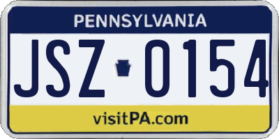 PA license plate JSZ0154