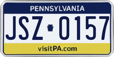 PA license plate JSZ0157