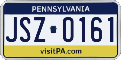 PA license plate JSZ0161
