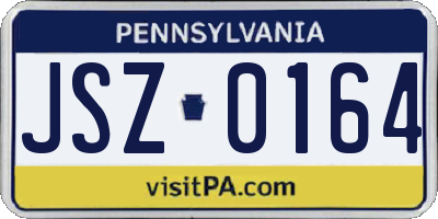 PA license plate JSZ0164