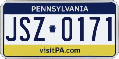 PA license plate JSZ0171