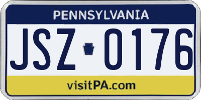 PA license plate JSZ0176