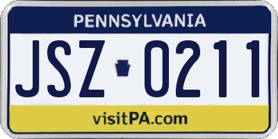 PA license plate JSZ0211