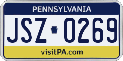 PA license plate JSZ0269
