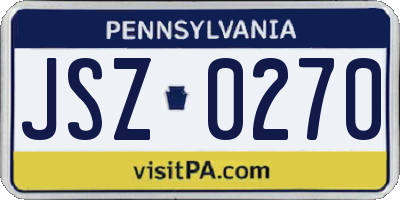 PA license plate JSZ0270