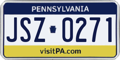 PA license plate JSZ0271