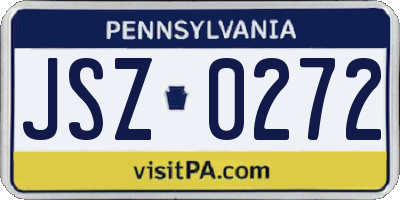 PA license plate JSZ0272