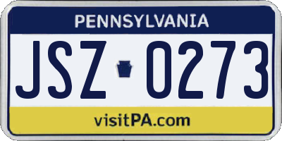 PA license plate JSZ0273