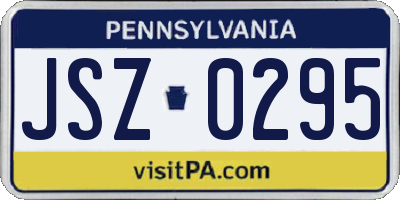 PA license plate JSZ0295