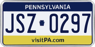 PA license plate JSZ0297