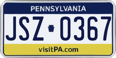 PA license plate JSZ0367