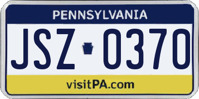 PA license plate JSZ0370