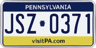 PA license plate JSZ0371