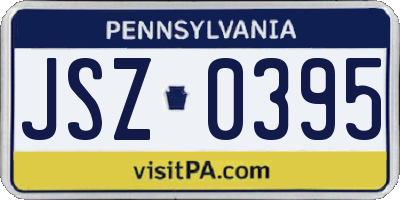 PA license plate JSZ0395