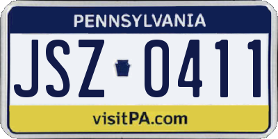 PA license plate JSZ0411