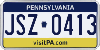 PA license plate JSZ0413