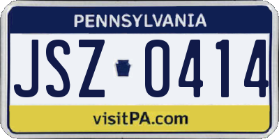 PA license plate JSZ0414