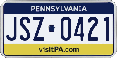 PA license plate JSZ0421