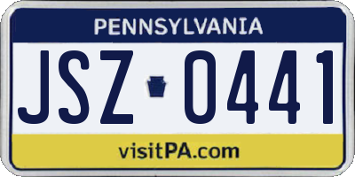 PA license plate JSZ0441