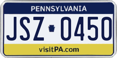 PA license plate JSZ0450