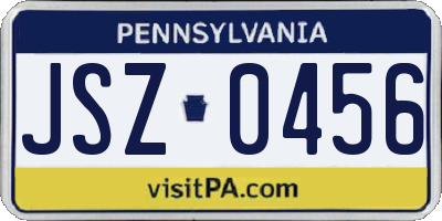 PA license plate JSZ0456