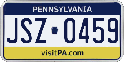 PA license plate JSZ0459