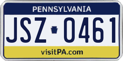 PA license plate JSZ0461