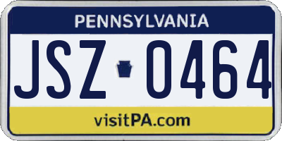 PA license plate JSZ0464