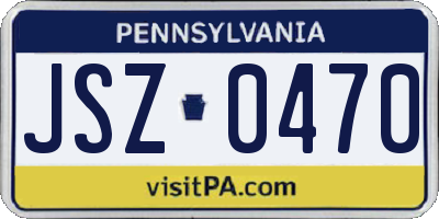 PA license plate JSZ0470