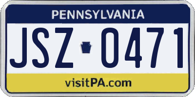 PA license plate JSZ0471