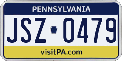 PA license plate JSZ0479