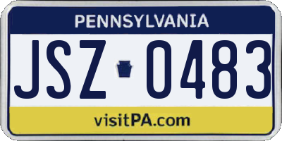 PA license plate JSZ0483