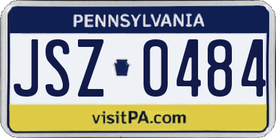 PA license plate JSZ0484