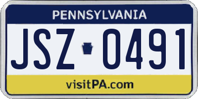 PA license plate JSZ0491