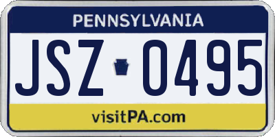 PA license plate JSZ0495