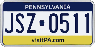 PA license plate JSZ0511