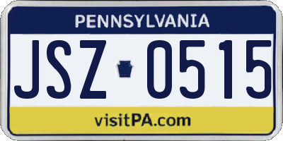 PA license plate JSZ0515