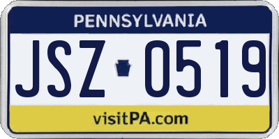 PA license plate JSZ0519