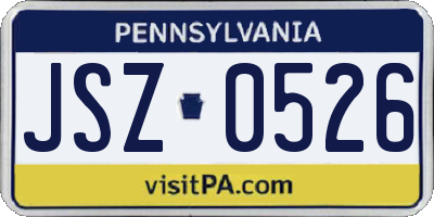 PA license plate JSZ0526