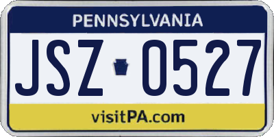 PA license plate JSZ0527