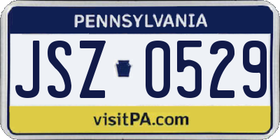 PA license plate JSZ0529