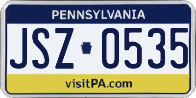 PA license plate JSZ0535