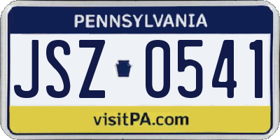 PA license plate JSZ0541