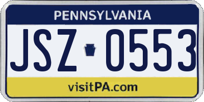 PA license plate JSZ0553