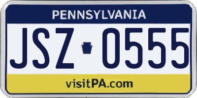 PA license plate JSZ0555