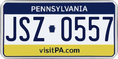 PA license plate JSZ0557