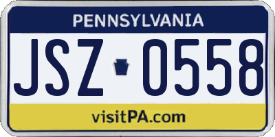 PA license plate JSZ0558